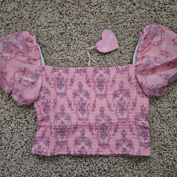 NWT Dolls Kill Sugar Thrillz Puff Sleeve Top - small - Picture 4 of 7